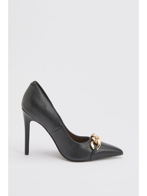 KAREN MILLEN Leather Stiletto Pointed Toe Heeled Shoe