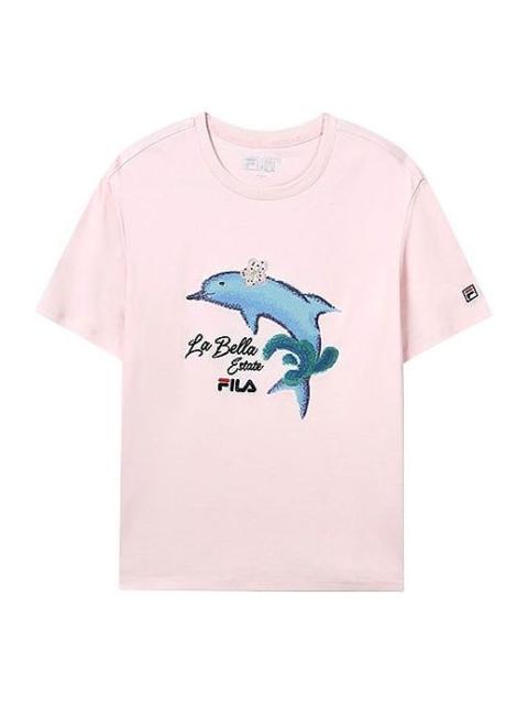 FILA (WMNS) FILA Dolphin Printing Casual Sports Short Sleeve Pink F51W128107F-PK
