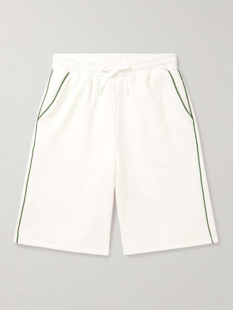 Straight-Leg Logo-Embroidered Cotton-Jersey Drawstring Shorts