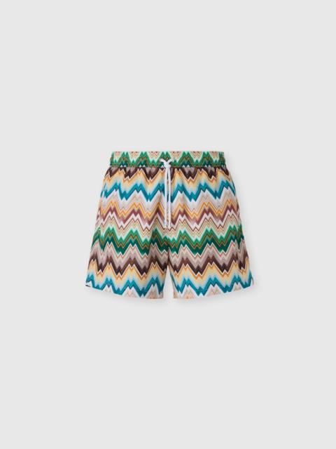 Missoni Mid-length swim shorts with irregular zig zag print