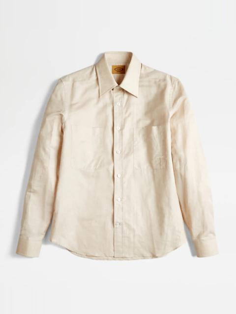 Tod's LINEN-BLEND SHIRT - BEIGE