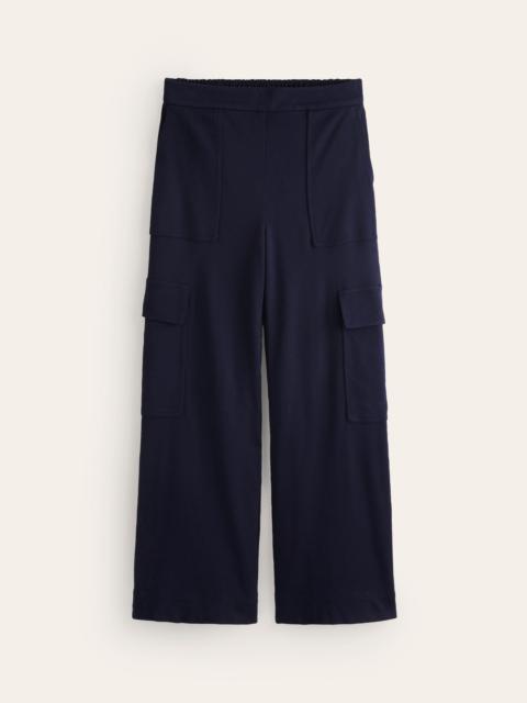 BODEN Ponte Twill Pull-on Pants-Navy