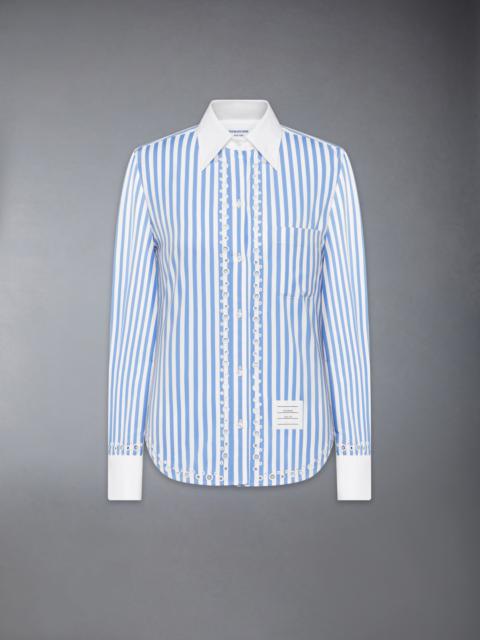 Thom Browne AWNING STRIPED POPLIN CLASSIC LONG SLEEVE SHIRT