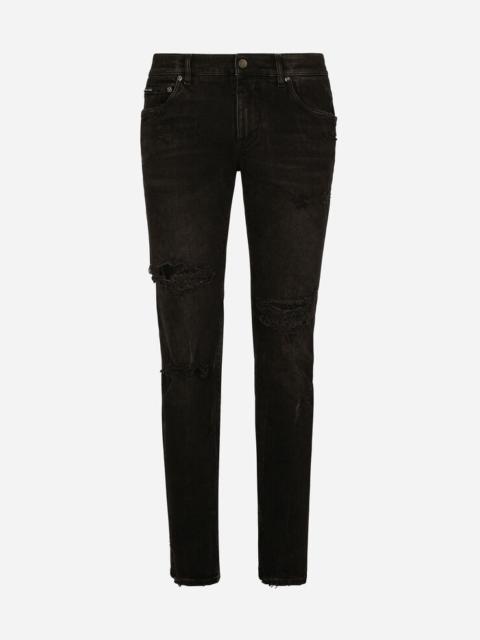 Dolce & Gabbana Skinny stretch denim jeans with rips