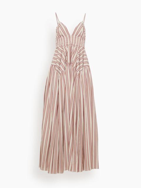 ROSETTA GETTY Gathered Peplum Camisole Dress in Multi