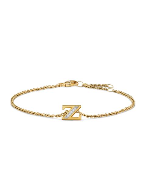 DAVID YURMAN Women's Petite Pavé Initial Chain Bracelet in 18K Yellow Gold - Initial Z