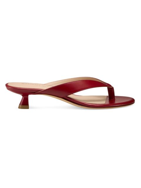 Stuart Weitzman Women's Rio Sleek 35MM Leather Sandals - Chili