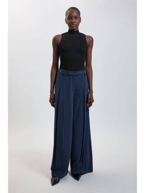 KAREN MILLEN Tailored Crepe Pleated Trousers