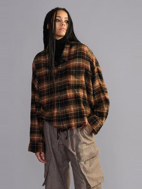 R13 Drop Neck Cropped Shirt