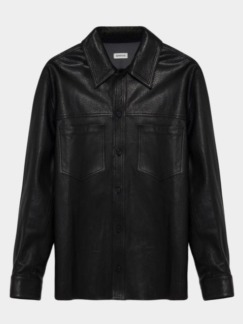 SIMKHAI Men & apos;s Gibson Leather Shirt Jacket