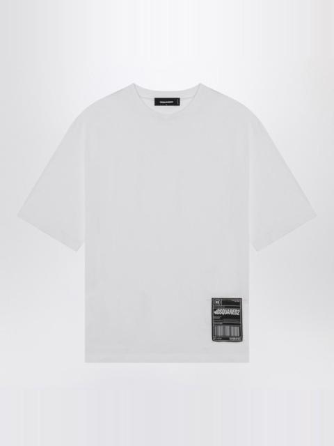 DSQUARED2 WHITE T-SHIRT WITH LOGO PATCH