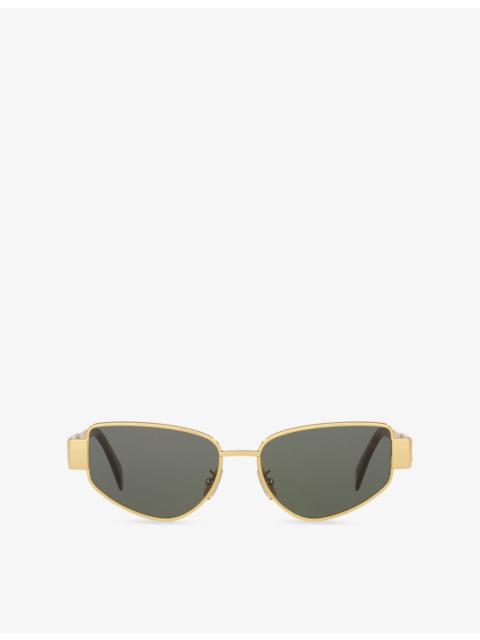 CELINE CL40293U Metaltriomphe Square-Frame Metal Sunglasses