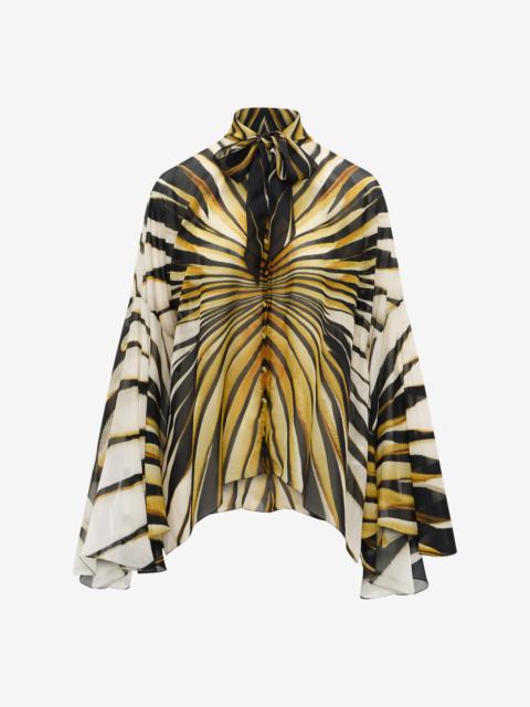 Roberto Cavalli Ray of Gold Print Silk Shirt