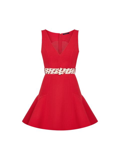 Louis Vuitton Sleeveless Skater Dress In Red Wool And Silk Cady ...