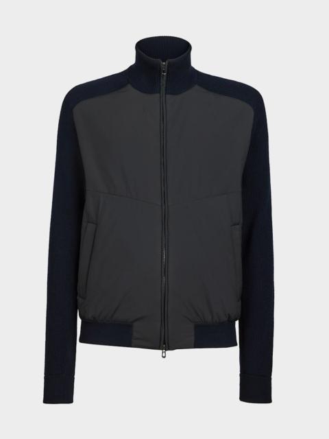 SEASE Men's Knit Hybrid Bomber Jacket