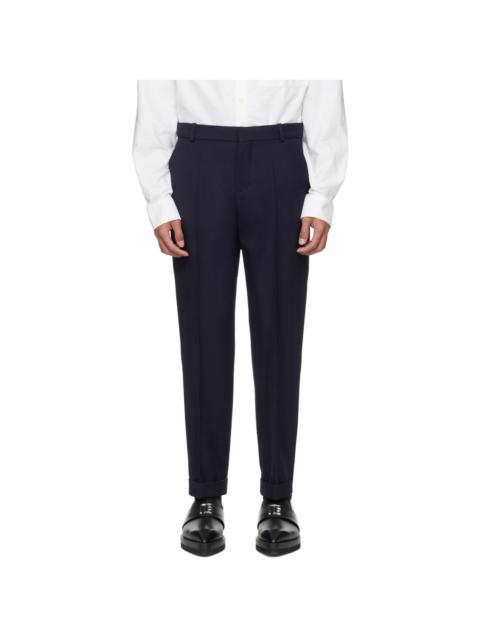 Navy Rolled Cuff Trousers