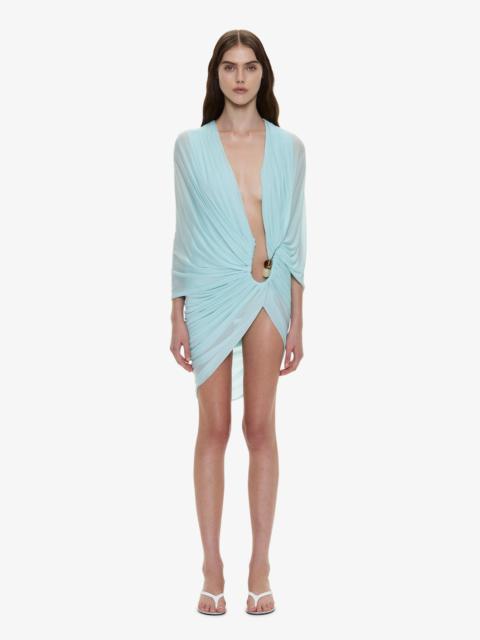 CHRISTOPHER ESBER Helix Crystal Draped Mini Dress