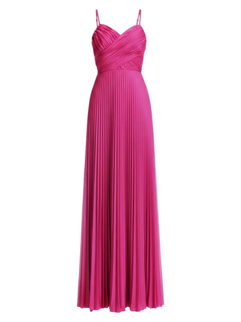 Dress The Population Women's Aspen Pleated Gown - Bright Fuchsia