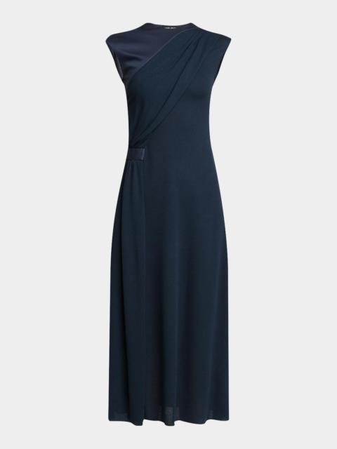 GIORGIO ARMANI Gathered Sleeveless Midi Dress