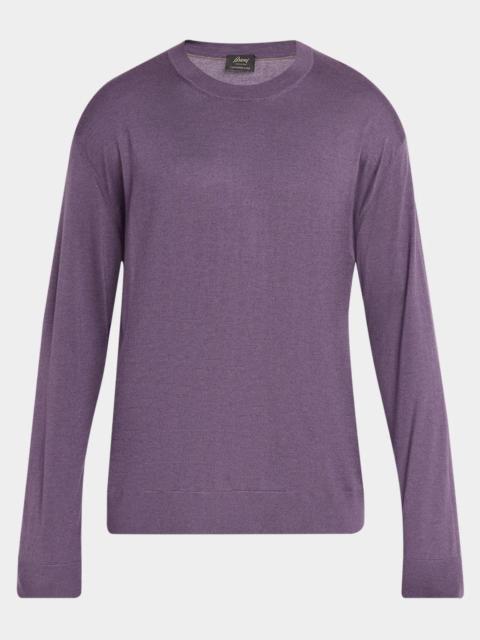 Brioni Men's Cashmere-Silk Crewneck Sweater