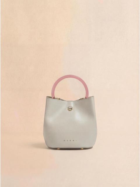 Marni CREAM LEATHER PANNIER BUCKET BAG