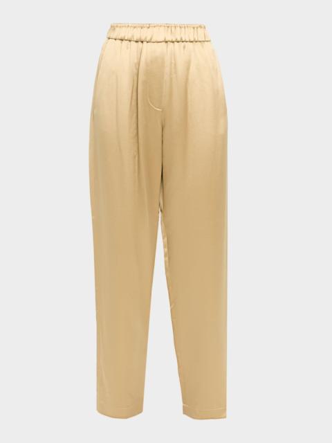 GIORGIO ARMANI Relaxed-Leg Silk Pull-On Trousers