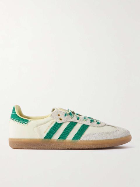 adidas + Wales Bonner Samba Shell, Suede and Lizard-Effect Leather Sneakers