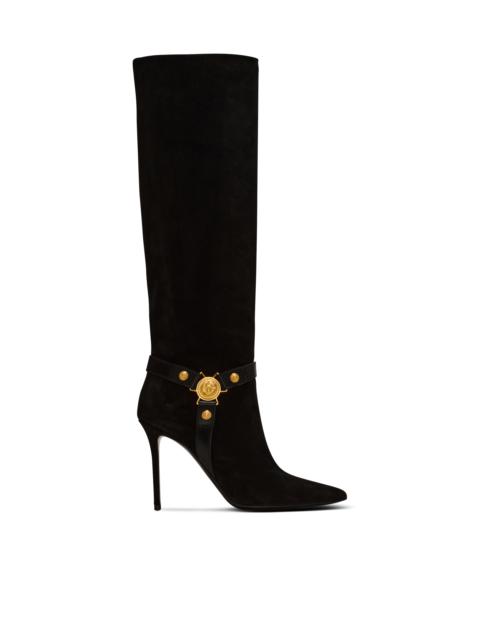 Slouchy suede heeled Eva boots