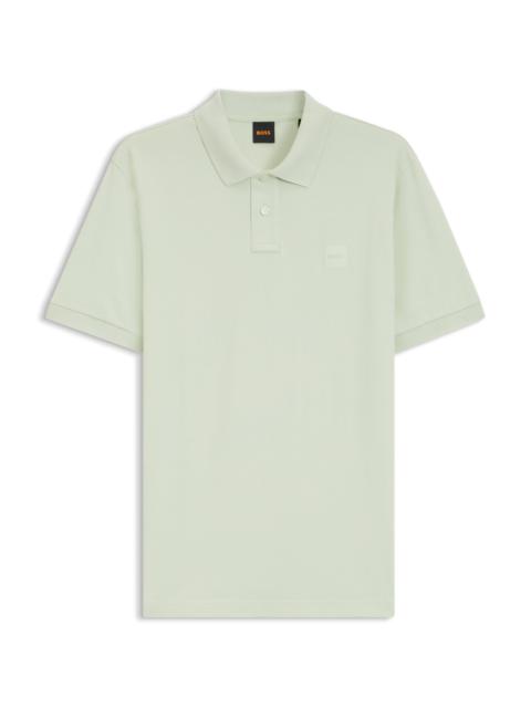 BOSS STRETCH-COTTON SLIM-FIT POLO SHIRT WITH LOGO PATCH