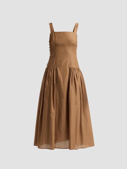 FRAME Women's The Garden Basque-Waist Midi Dress - Moss