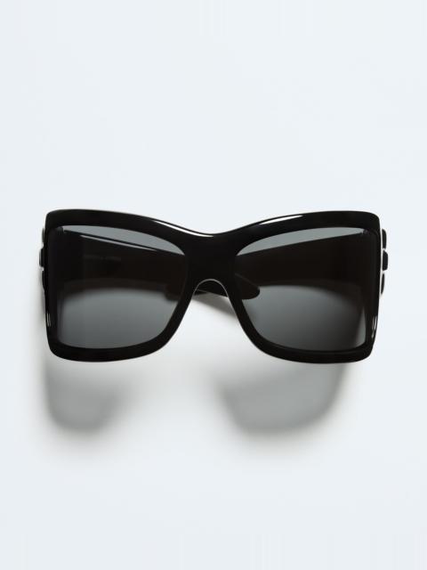 Bottega Veneta BV1528S Intrecciato Wraparound Sunglasses