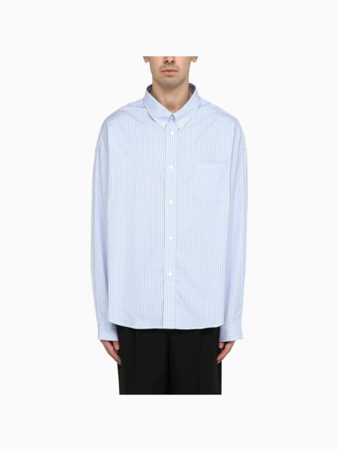 Blue striped cotton button-down shirt