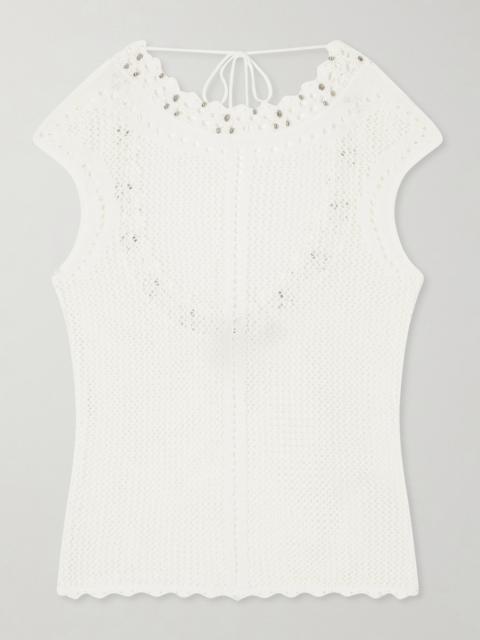 Isabel Marant Metorie Embellished Crochet Cotton-blend Tank