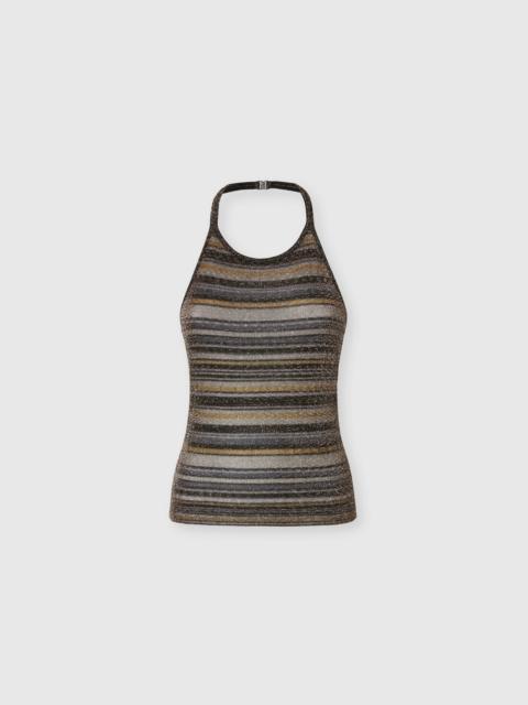 Missoni Striped Viscose Lamé Top with Halter Neck