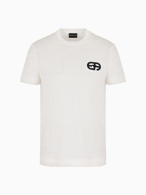 EMPORIO ARMANI Lyocell-blend jersey T-shirt with ASV EA logo raised embroidery