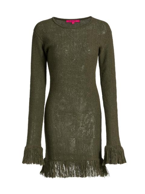 The Elder Statesman Women's Nora Lite Fringe Knit Minidress - Kelp