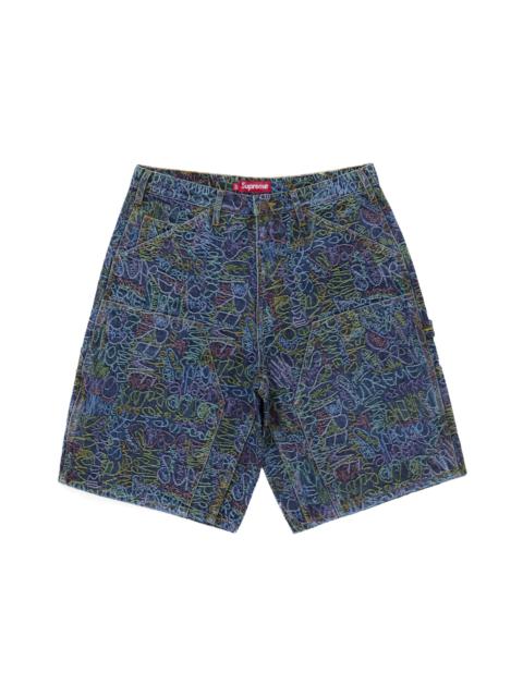 Supreme Supreme Handwriting Double Knee Denim Short Indigo