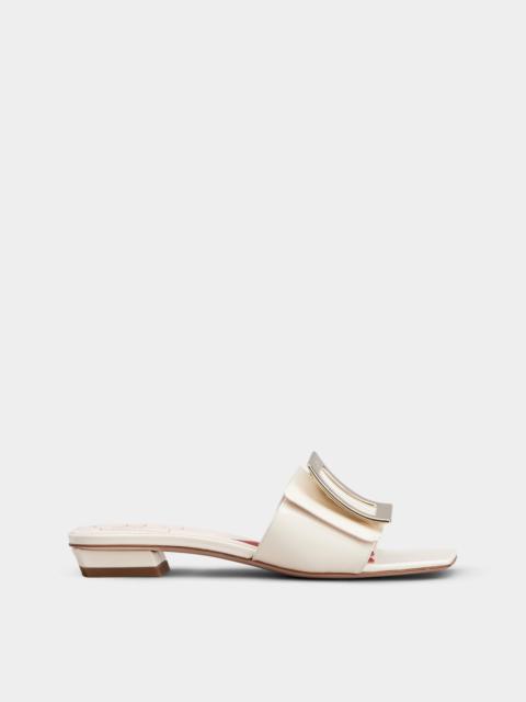 Belle Vivier Metal Buckle Mules in Patent Leather