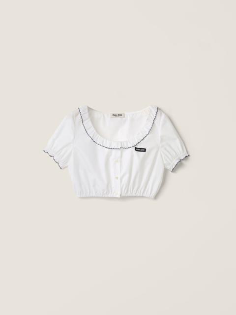 Miu Miu Embroidered poplin crop top