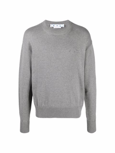 Off-White logo embroidered knitted jumper