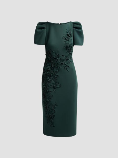 BADGLEY MISCHKA Women's Floral Laser-Cut Embroidery Cocktail Dress - Forest