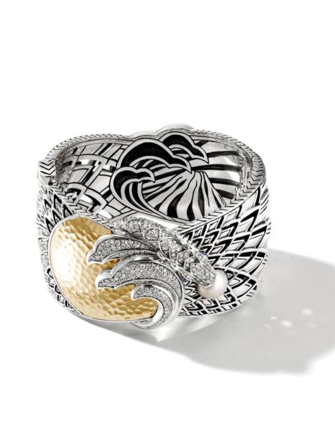 JOHN HARDY Naga Bangle, Silver, Gold, Diamonds, Pearl