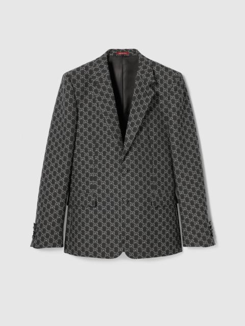 GG wool jacket with optical effect