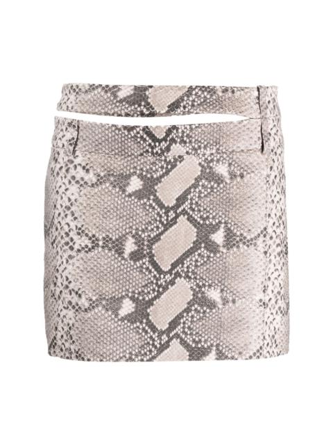 THE MANNEI Ararat python-print leather miniskirt