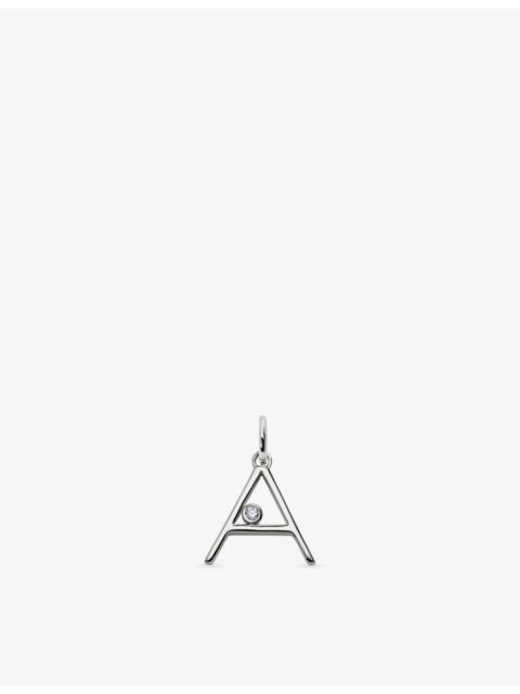 MONICA VINADER Solitaire Initial A Sterling-Silver and Lab-Grown Diamond Pendant
