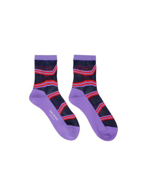 ISSEY MIYAKE Purple Stripe Socks