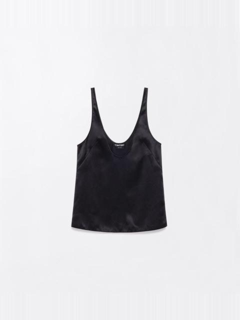 TOM FORD PEACH-FEEL SILK SATIN LOW NECK TANK TOP