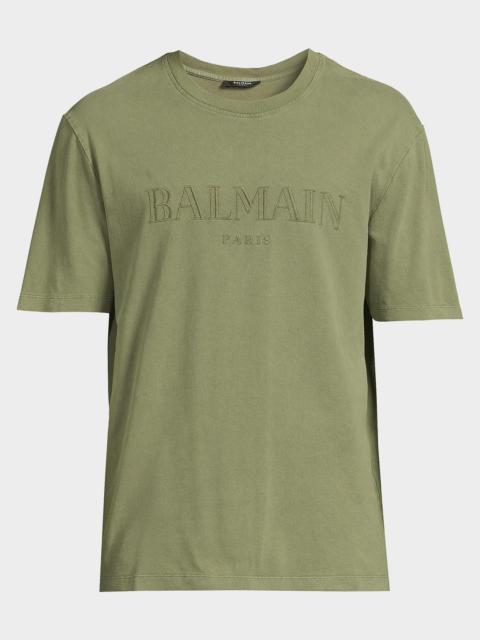 Balmain Logo-Embroidered Cotton T-Shirt