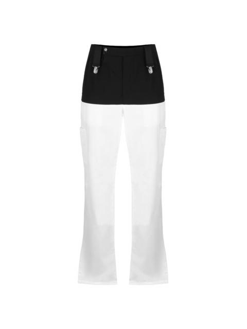 Raf Simons Two Tone Suspender Trousers in Black/white