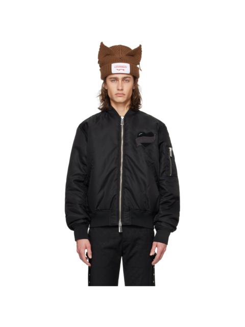 CHARLES JEFFREY LOVERBOY Black Varsity Bomber Jacket